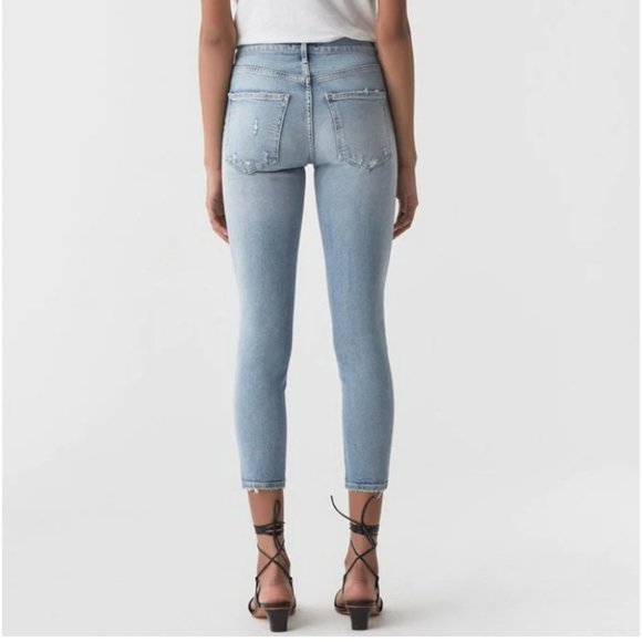 AGOLDE Sophie Mid-Rise Skinny Jean With Chewed Hem & Waistband, 25 - Picture 6 of 14